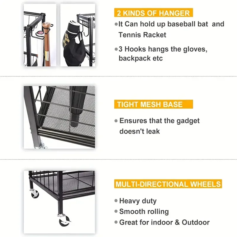 Manufacturer Direct Sales Sports Products Storage Rack Basketball Football Rugby Storage Basket Sports Items Sorting Car