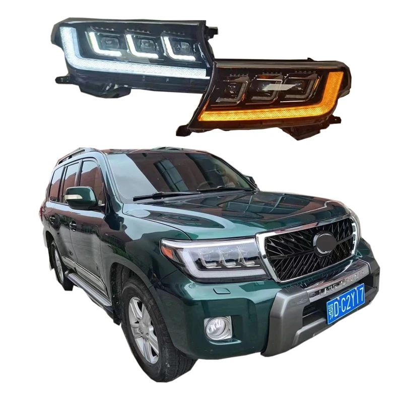 KLT новый стиль для Toyota Land Cruiser LC200 FJ200 фары 2008-2015 фары светодиодные ангельские глазки