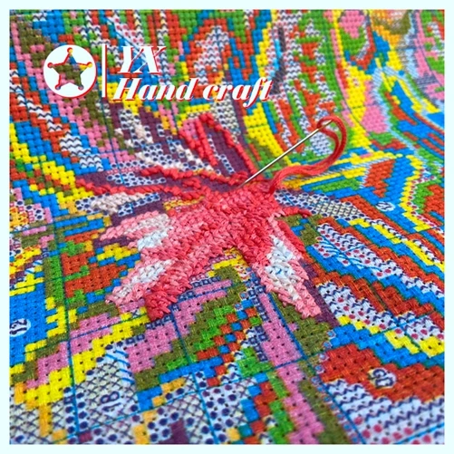 Cross Stitch Primary Colors Embroidery Kit Fabric DIY Colorful DIY Cross Stitch SET