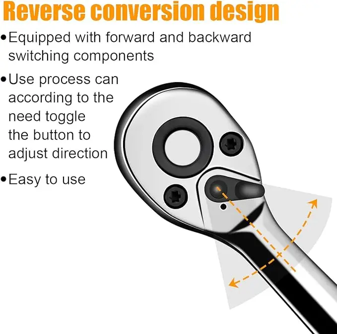 SeeMore Brand Auto Repairing and Household Metric and Extension Bar 46 Pieces 1/4 inch Drive Socket Ratchet Wrench Set