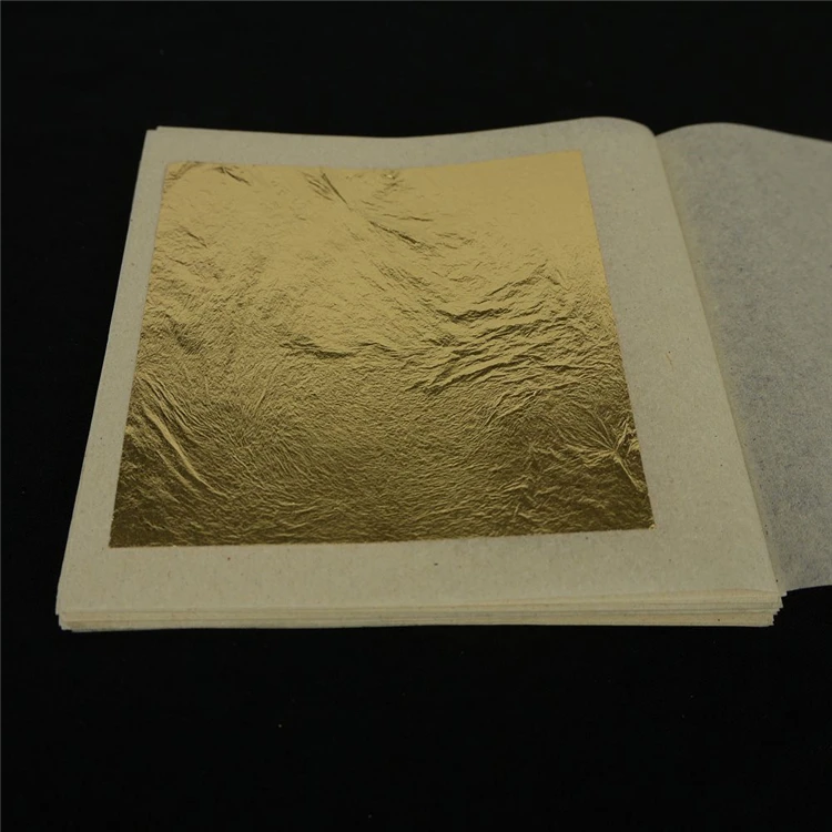 8 x 8 cm Chinese Genuine Beauty Cosmetics Edible Pure 24K Gold Foil Leaf Sheets
