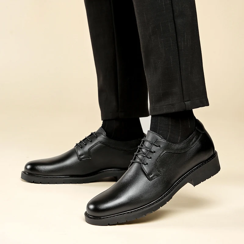 Functional Shoes Gift Box Comfortable Leadership Work Business Casual Shoes Formal Cowhide Leather Shoes