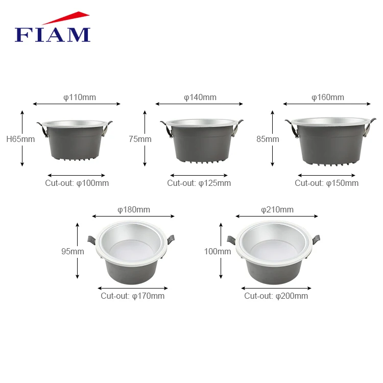 
Modern Smd Round Recessed 12w 15w 20w 25w 30w Indoor Commercial Down Lights 