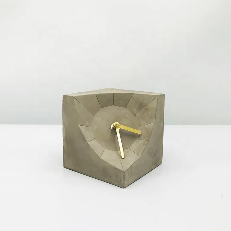Cement Concrete Fancy Wall Table Clock OEM Custom Desktop Decorative Plain Needle Customized Easter Modern Quartz Circular