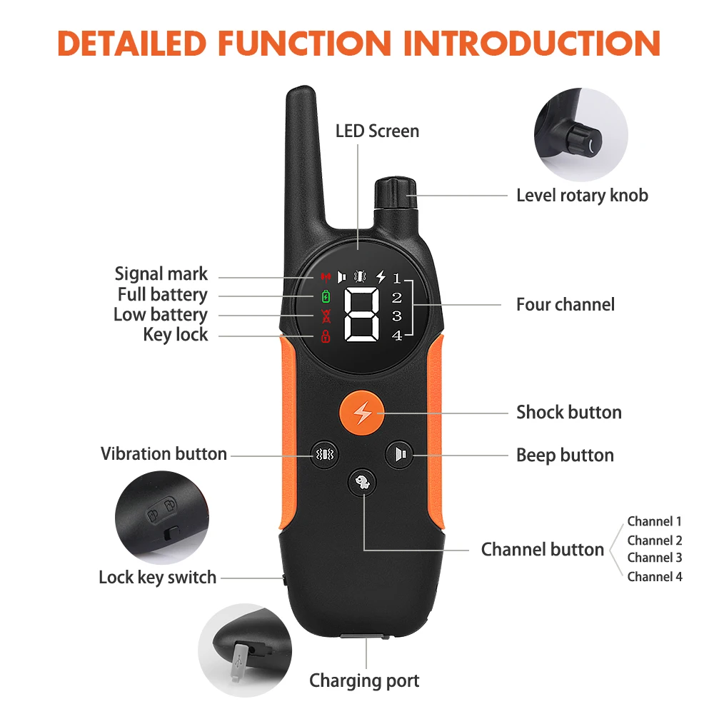 
Tize Barking collar for dogs rechargeable no shock remote waterproof pet electric shock dog training collar 