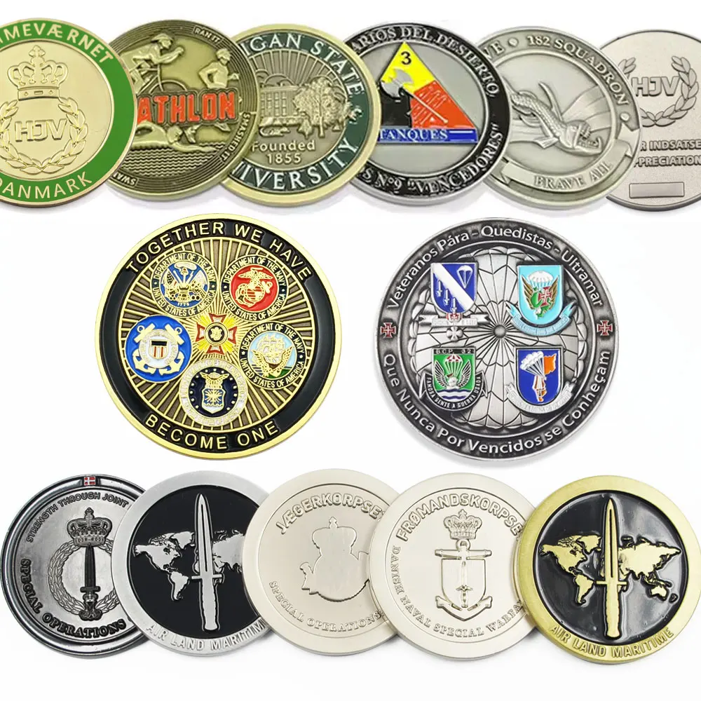 Coin manufacturer wholesale metal old 3d double-side gold commemorative souvenir coins custom challenge coin
