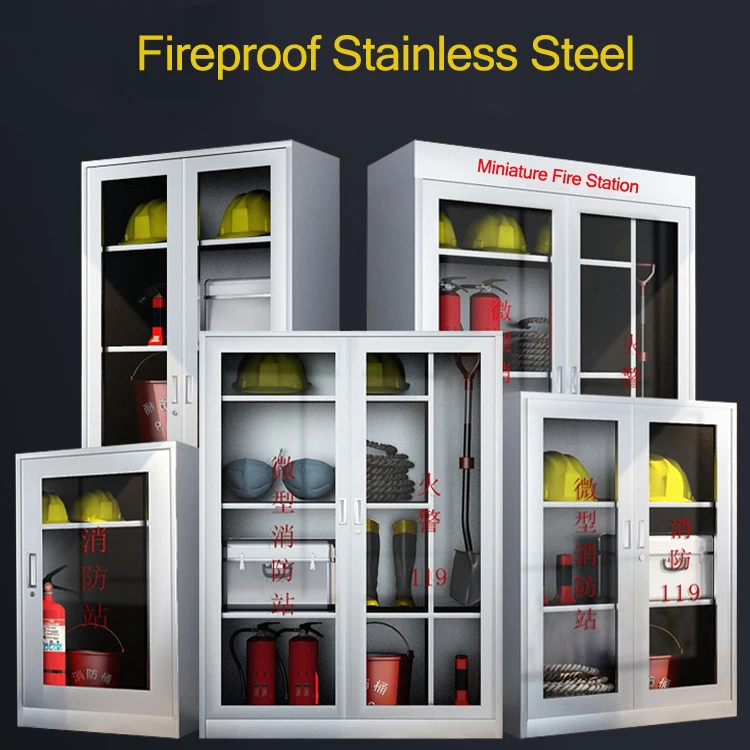 Пожарный шкаф из нержавеющей стали 201/304 мини-пожарная станция прозрачный для огнетушителя закаленного стекла