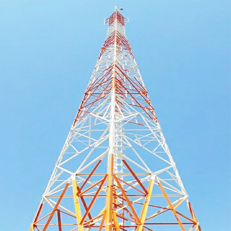 3 Leg Legged Tube Pipe Tubular Self Supporting Steel Hot Dip Galvanized 60m Telecom Telecommunication Communication Cell Tower