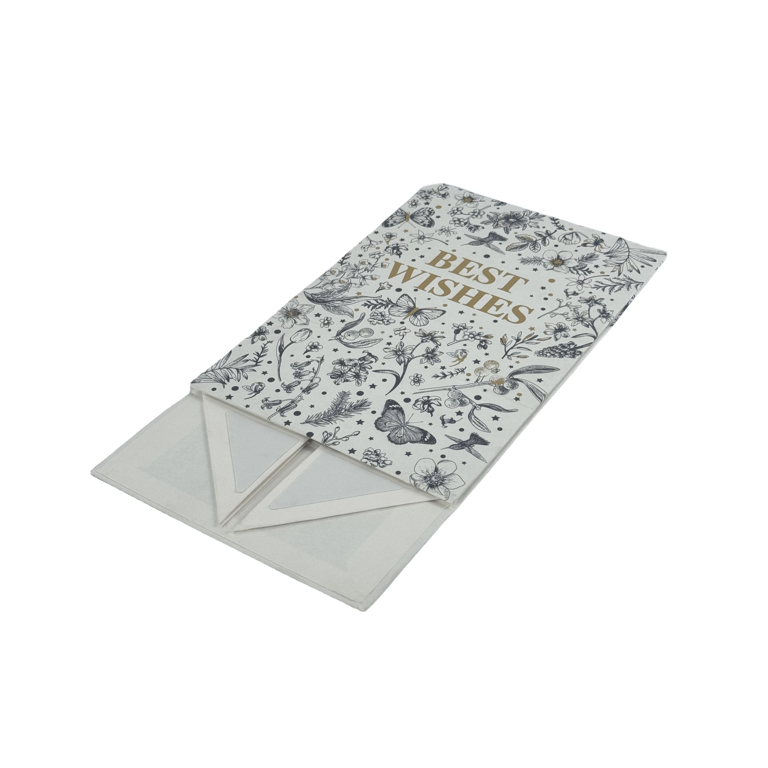 Custom Design Matte White Large Rigid Paper Cardboard Gift Packaging Magnetic Folding Box for Wedding Dress