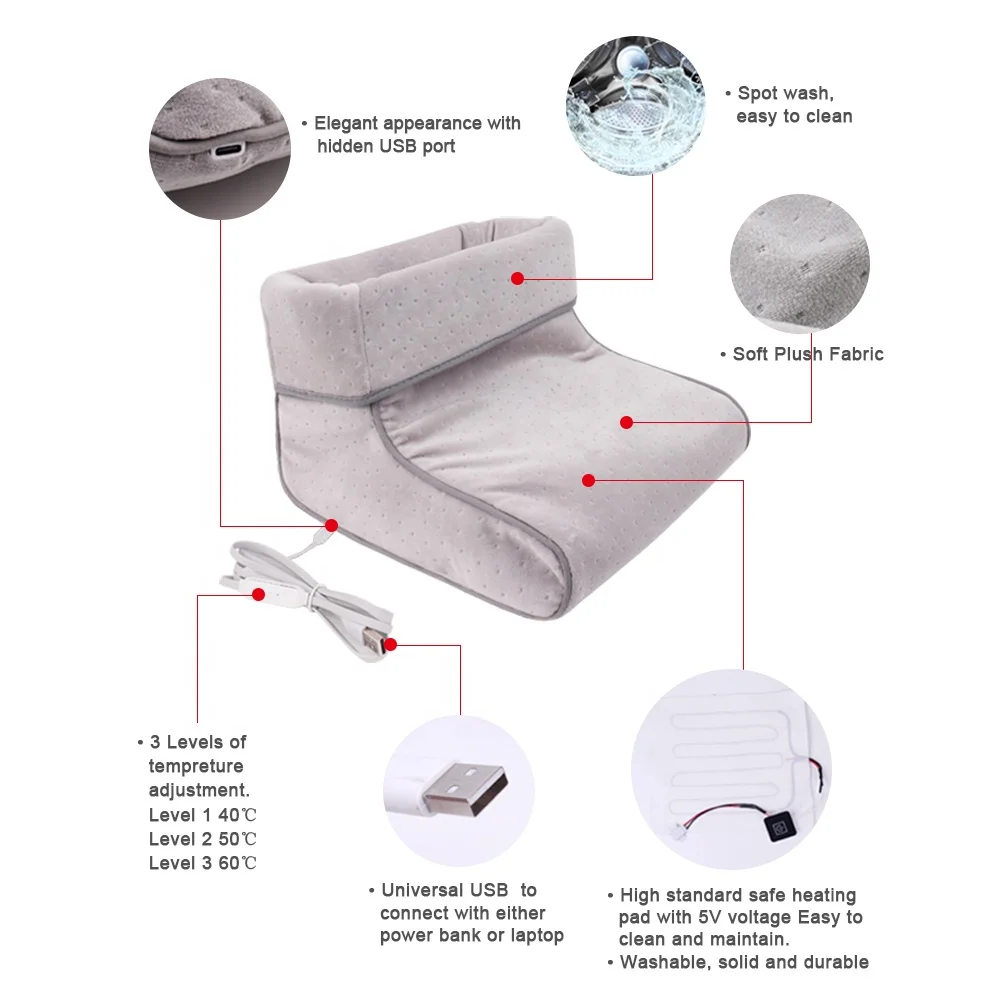 Winter Smart Bed Buddy Electric Foot Warmer USB fast heating Boots