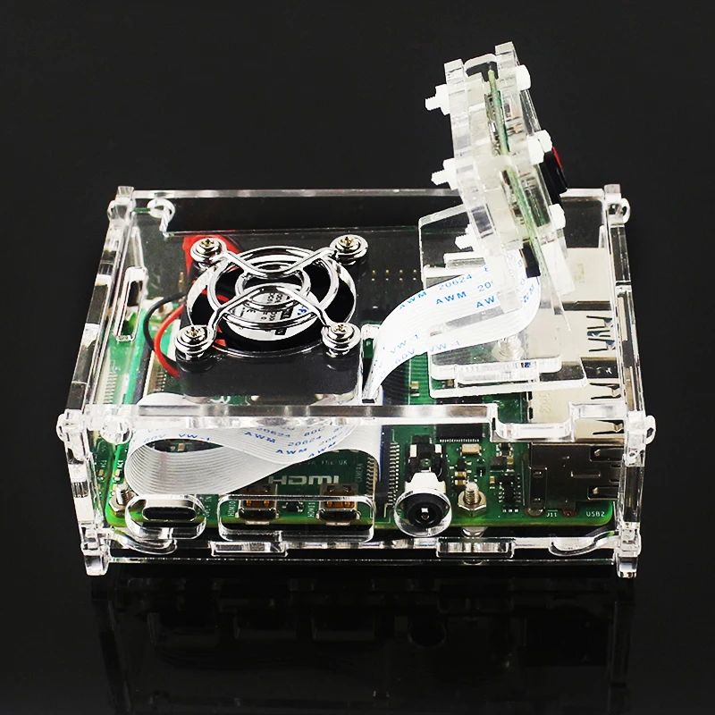 Manufacturer direct Supply Acrylic raspberry pi 4 camera case enclosure set with best price