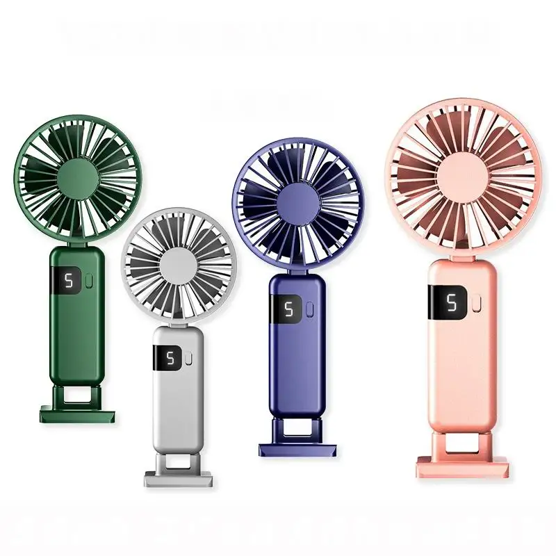 2024 New Arrival 5 Speed Mini 2000mah  Wind Cooling Hand Fan Portable Mini usb mini Pocket Rechargeable Handheld Fan with Hook