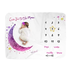 Personalized Newborn Photography Props Flannel Fleece Baby Monthly Milestone Blanket With Accessories Custom Month Blanket
