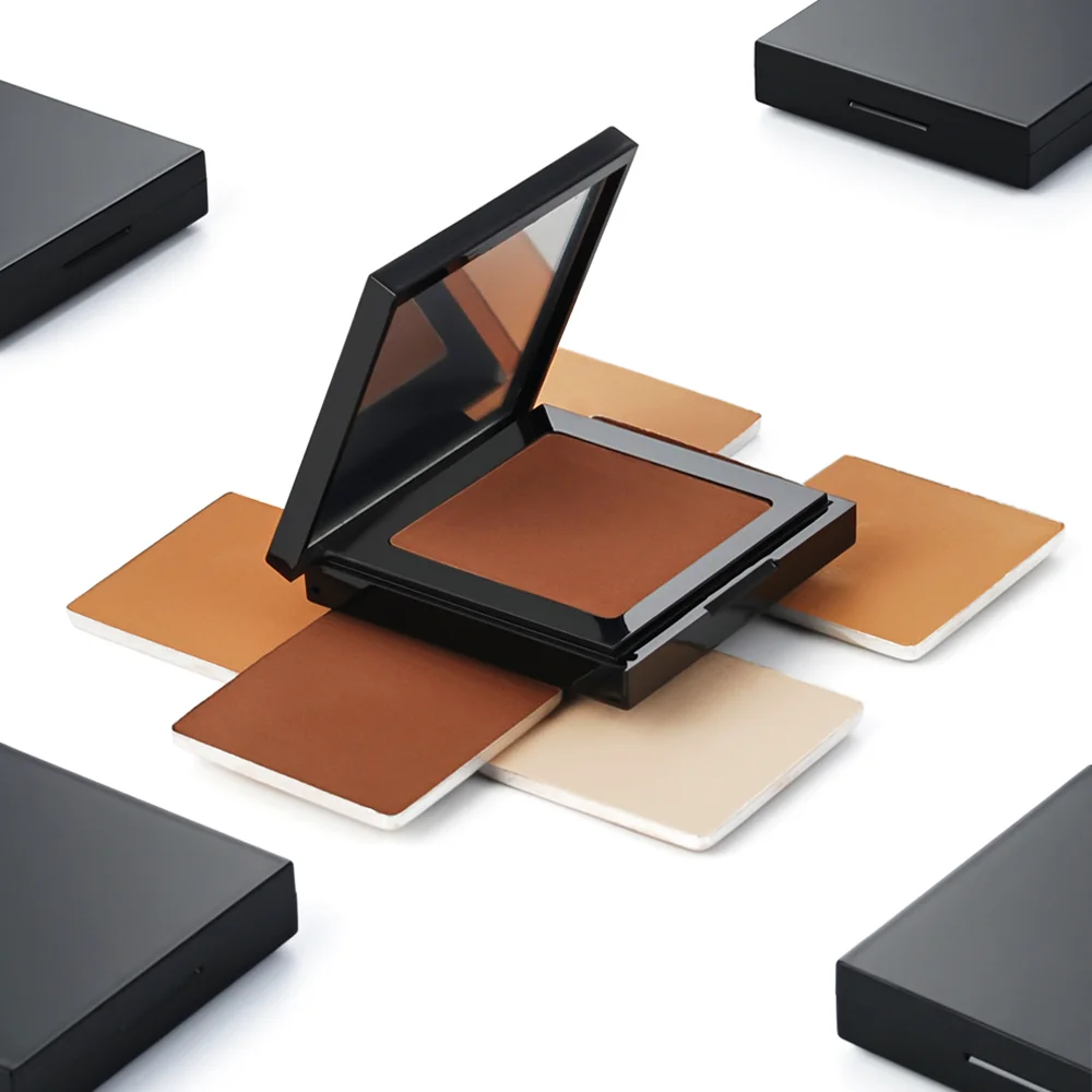 Vegan Matte Pressed Powder Face Makeup Waterproof Bronzer Compression Powder Contour Powder Foundation  Private Label