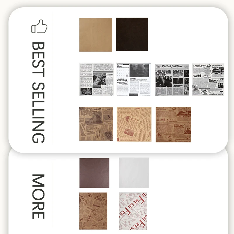 Wholesale Oil Proof Paper Restaurant Snack French Fries Greaseproof Papers Fries Food Disposable Wrapping Paper