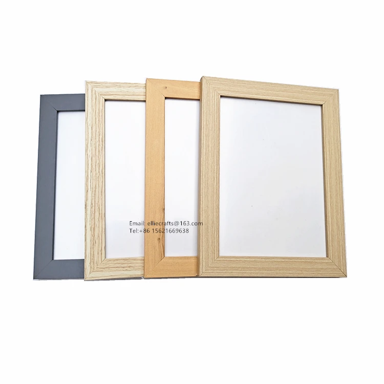 Wholesale Wooden Black White Pink Oak Brown  Pine Wood Frame cadres family or gallery wall frame for artistic decor