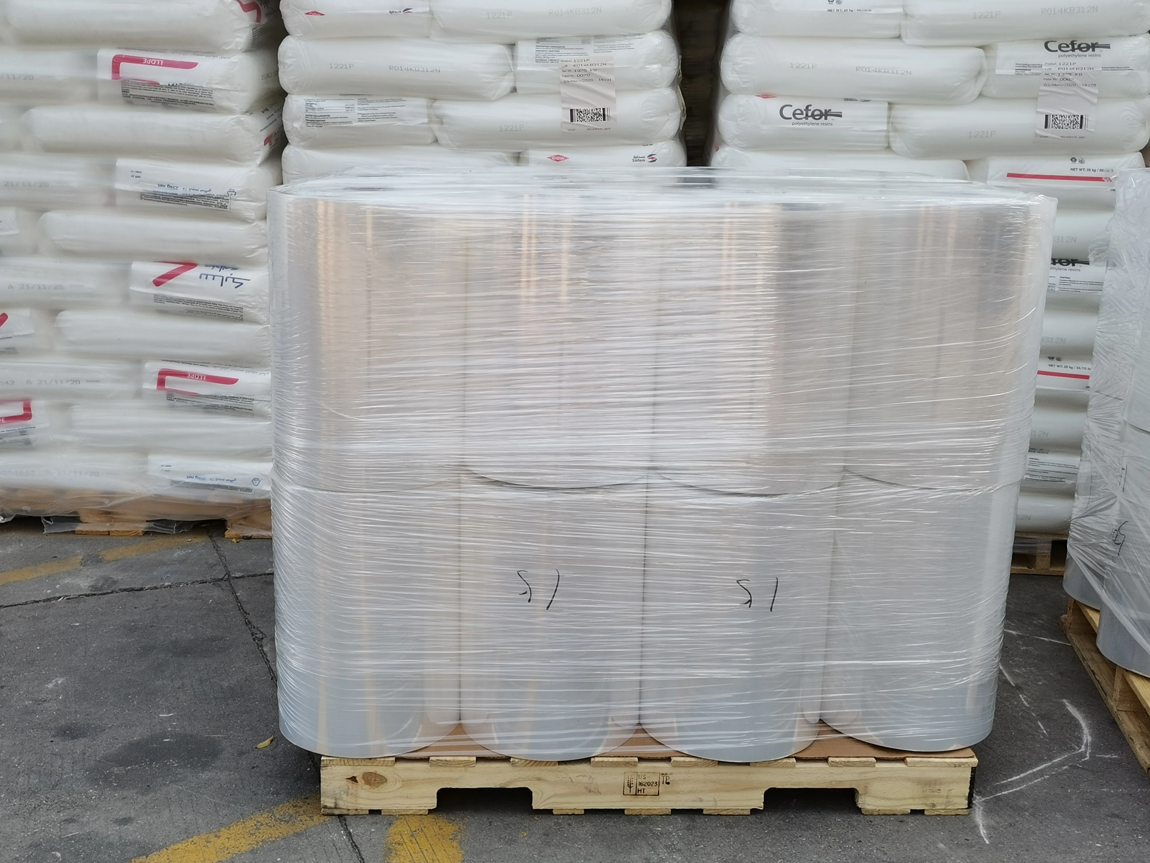 LLDPE Industrial Stretch Film Roll China Packaging Transparent Filmlldpe Jumbo Roll Stretch Film 23 Microns500Mm