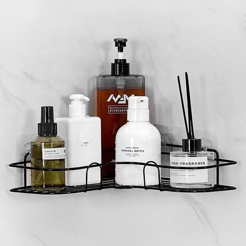 Wholesale Washroom Wall Hanging Drain Storage Rack Hook Type Perforation-free Kitchen Bathroom Storage Triangle Rack For Home