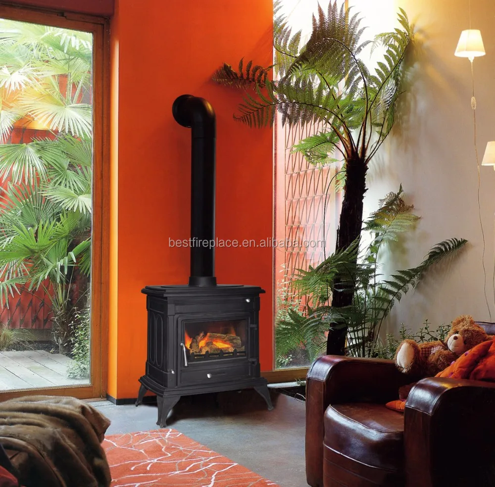 freestanding wood  stove 14kw cast iron fireplace