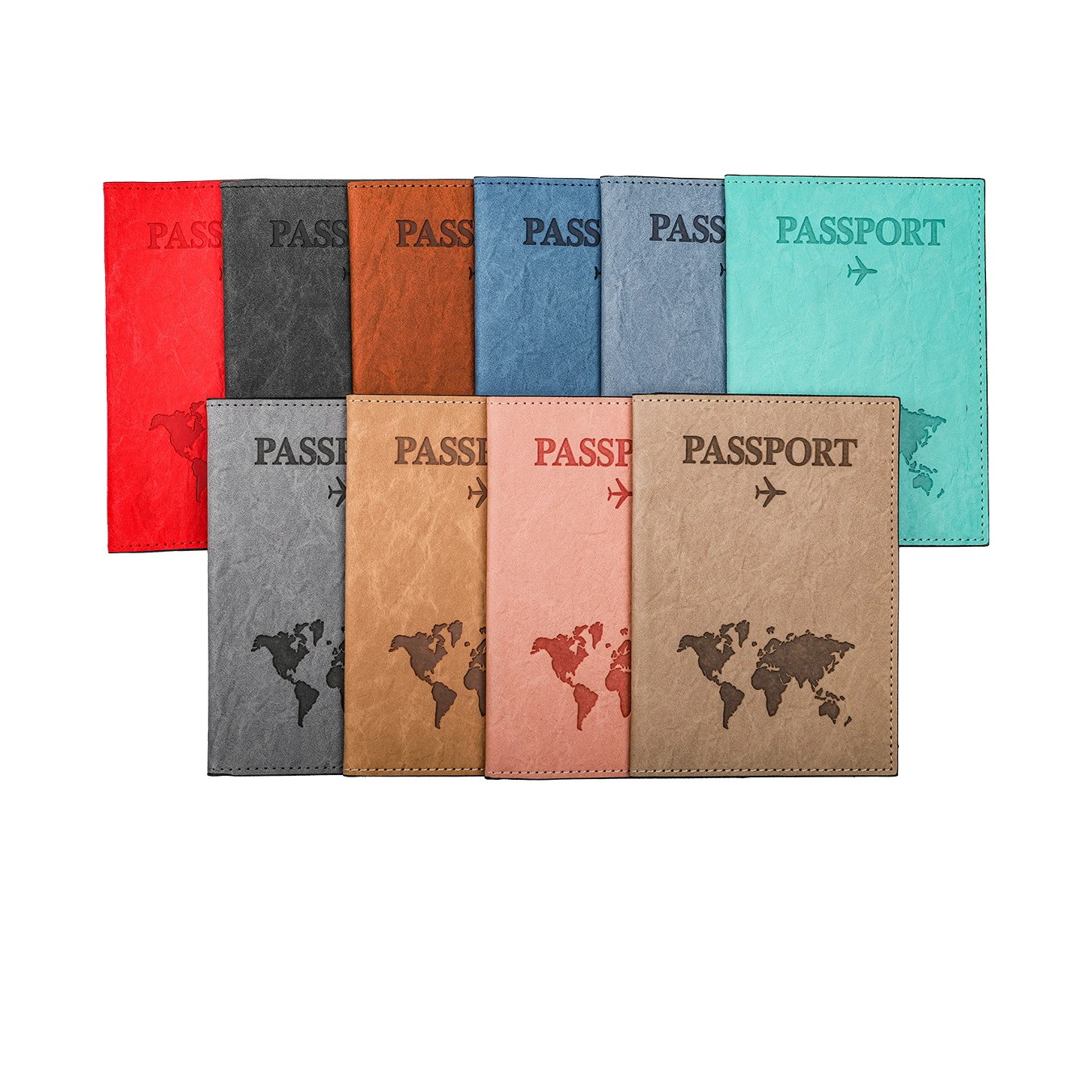 Custom Passport Holder with Air Ticket Pocket Stylish Card Case Travel Document Holder Custom Wallet for International Trips PU