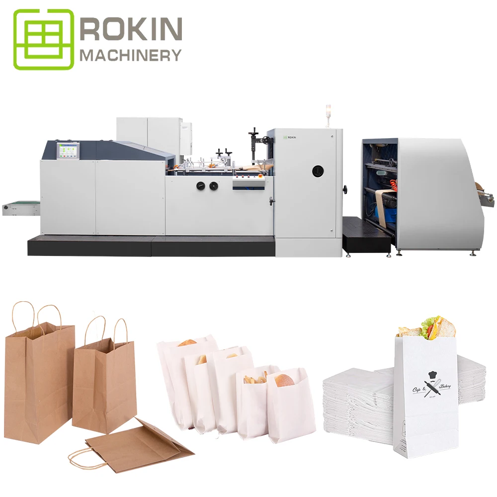 New Fully Automatic Paper Bag Making Machine With Printing Machine