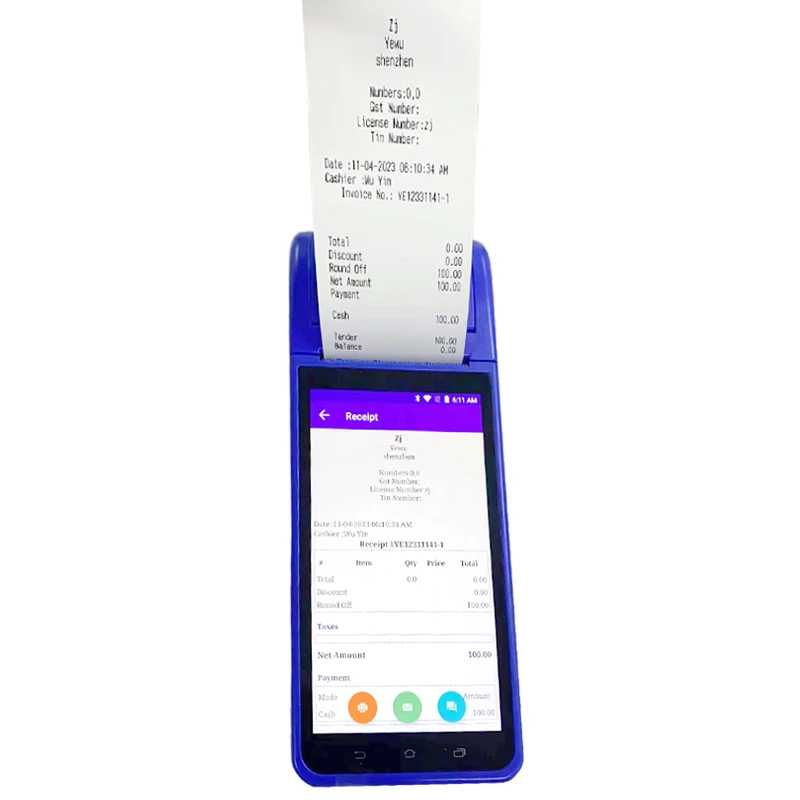 Android 11 5.5 Inch 4-core Android Handheld Pos Printer Mini Pos Machine Pos System For Sale