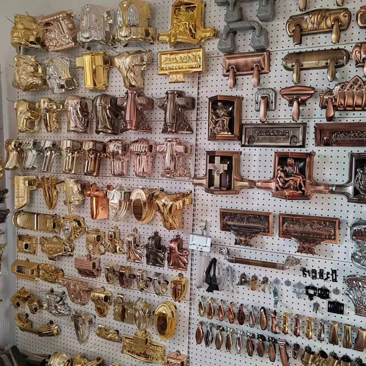 FModel 4 African market plastic coffin corners set custom deep golden wooden casket hardware funeral Accessories decorations