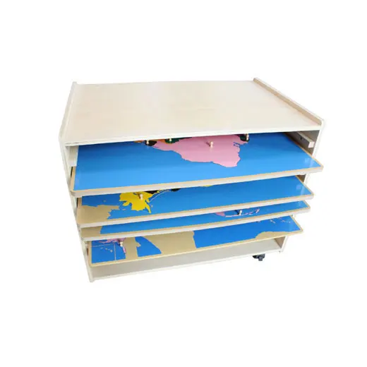 Educational children toys with Montessori Puzzles Maps with Cabinet G004