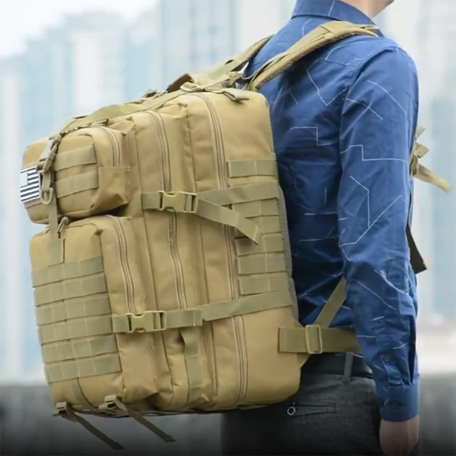 45L Camouflage Oxford Climbing Camping  Travelling Oxford Molle Rucksacks Hiking Tactical Backpack