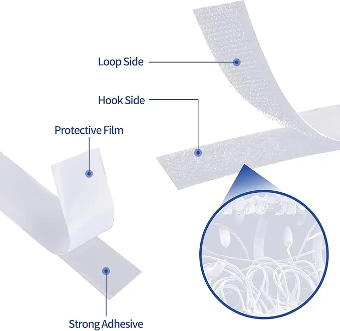 Nylon Multi-function Hook Loop Tape Organization Shoes Bags Textiles with Super Strong Adhesive Elastic Adjustable for Home Free