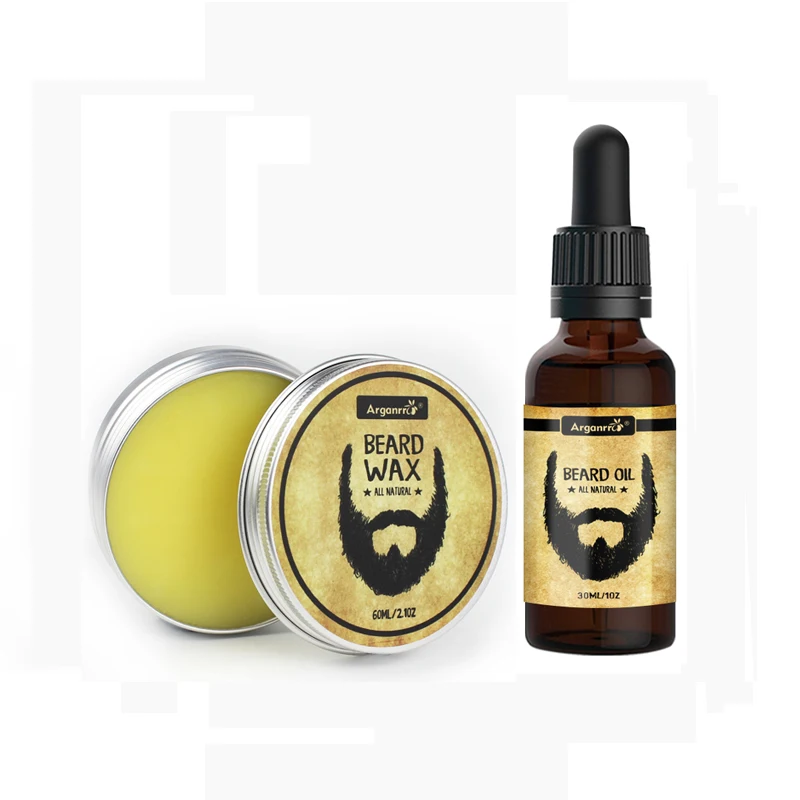 Private label aganic growth soften beard oil and beard balm set helps soften ,regrowth and tame beard hair