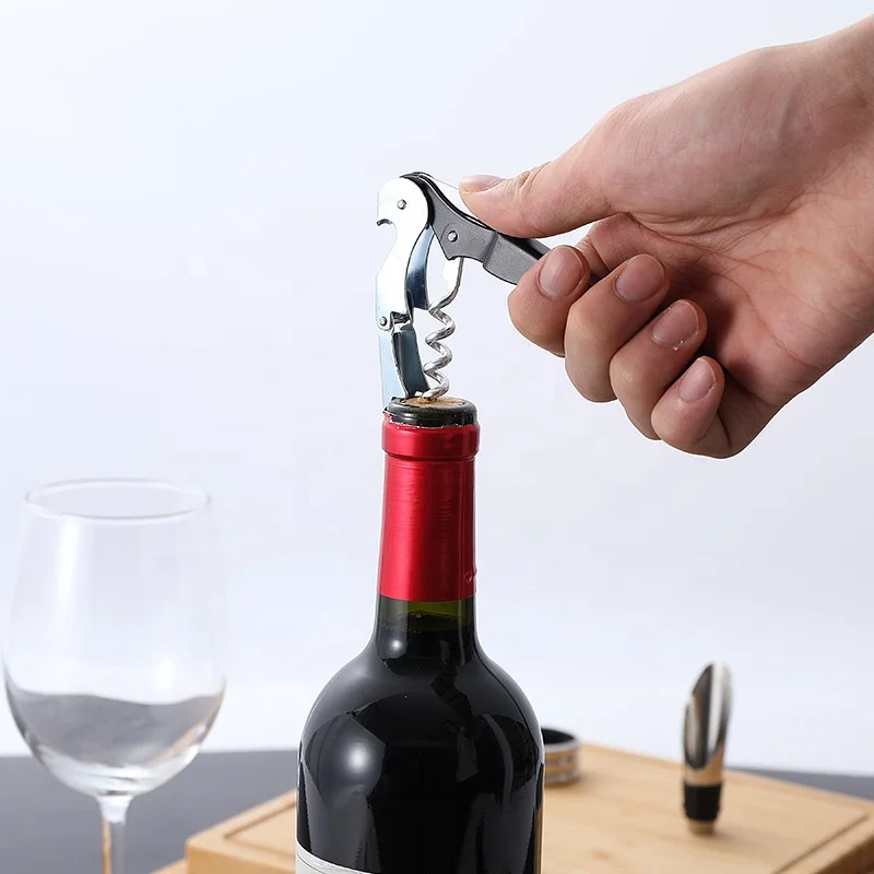 New Vertical Lever Corkscrew Bottle Openers Foil Cutter Wine Tool Set Cork Drill Lifter Kit Wine Opener Bar Lever Corkscrew