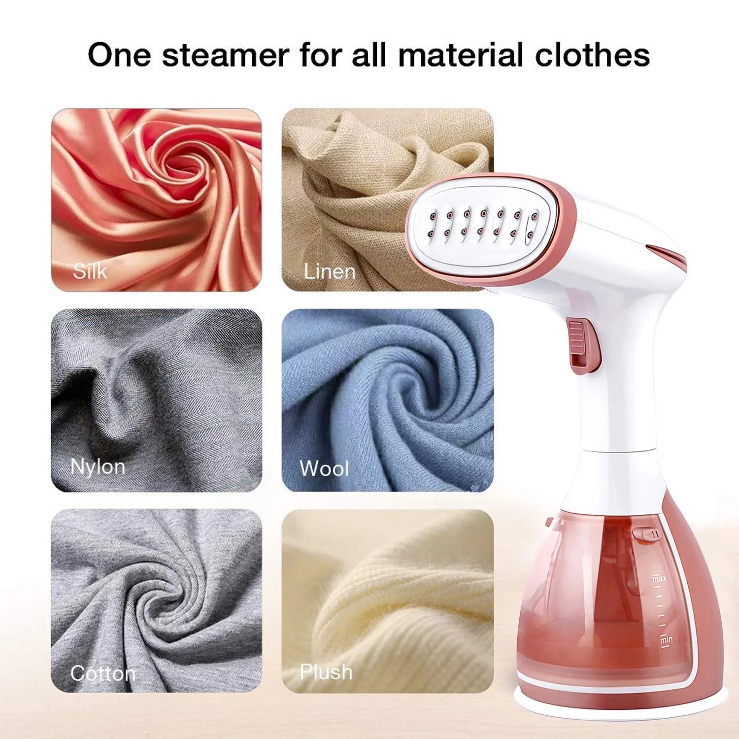 
220V 1500W Handhold Mini Steam Iron with Brush Fabric Steamer Clothes Steamer Handheld Garment Steamer 