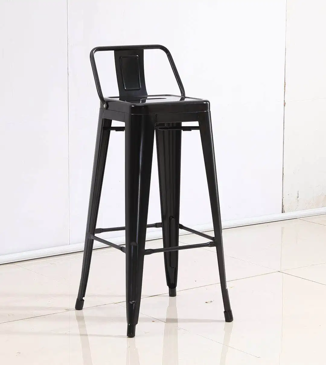 
Modern metal bar stool cafe chair with low back 