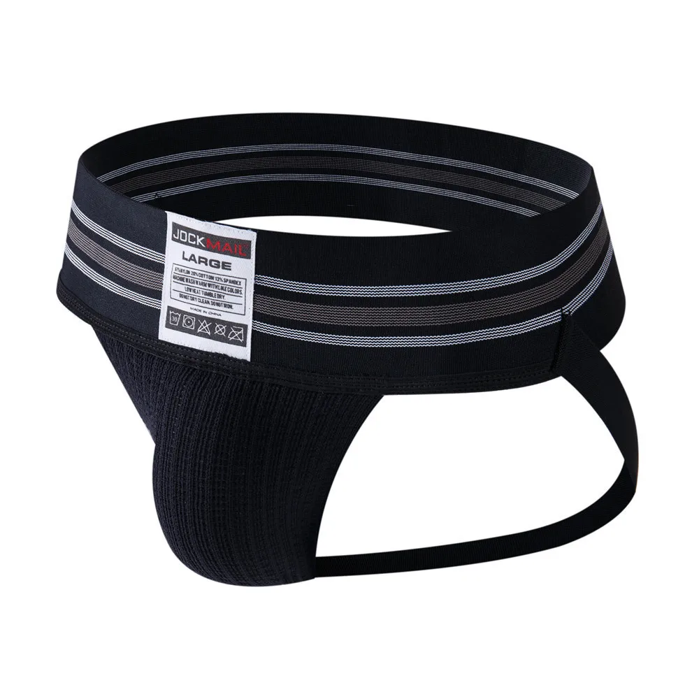 JOCKMAIL High quality wide belt breathable stretch big bag hip lift back empty sport double Wide belt sexy underwear