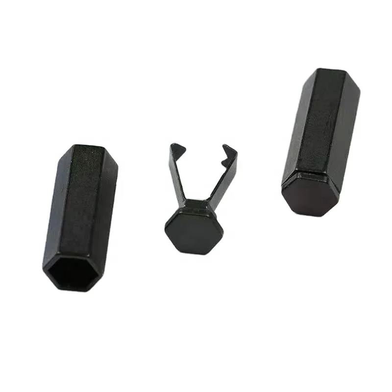 Fashionn Drawstring Rope Cord End Lock Stopper Hexagon Custom Electroplating or Prited Color Metal with Logo Accessories Newest