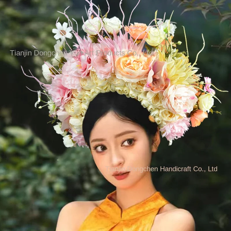 Xunpu Y02 Quanzhou Antique Hanfu Hair Accessories Hairpin Flower Headwear for Photo Studio Photography Props Artificial Flowers