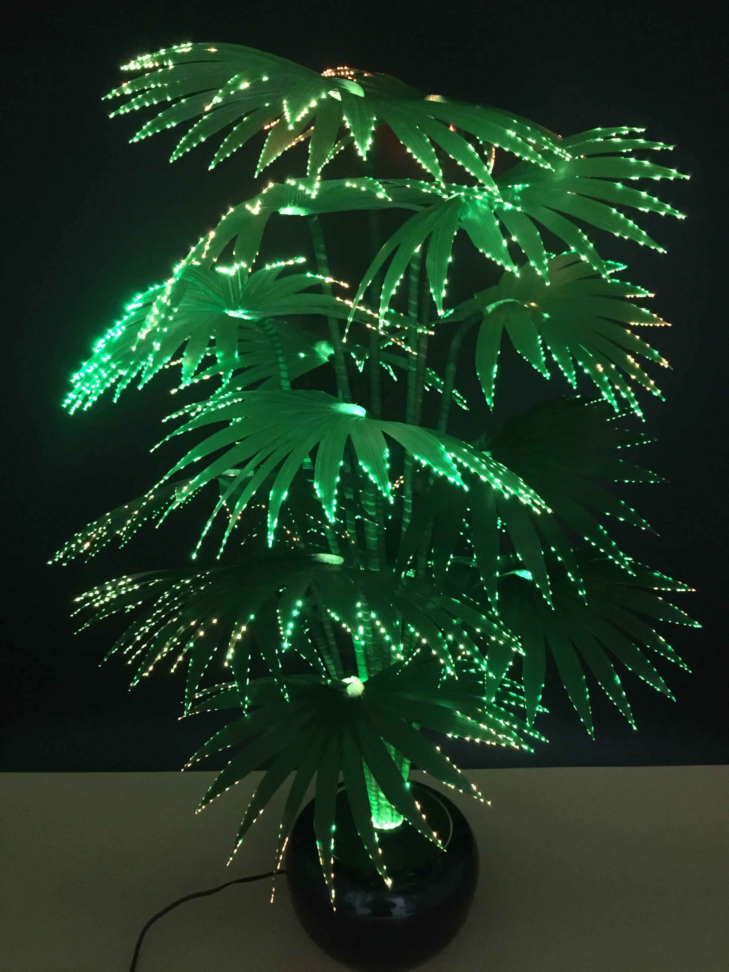 2024 Newest Premium Decoration Fiber Optic Artificial Palm Tree with LED RGB light Home Office Christmas Palm Tree