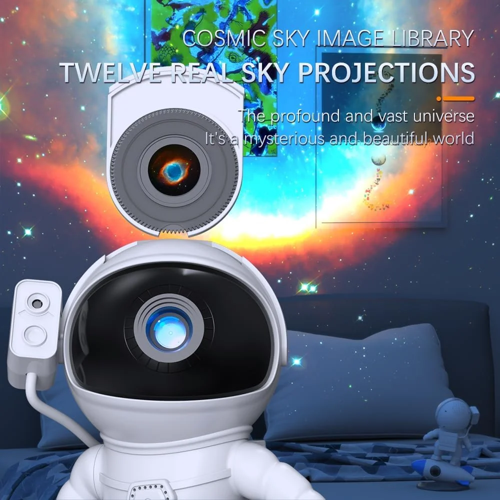 Star Projector Galaxy Night Light Rocket Astronaut 12 Sheets of Film to The Starry Sky Extreme Gift for Kids Adults
