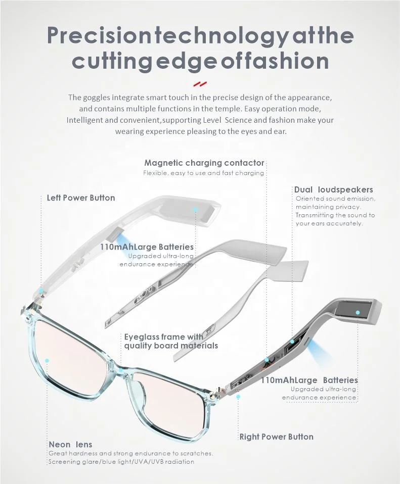 listen to music smart wireless bluetooth glasses smart glasses with bluetooth