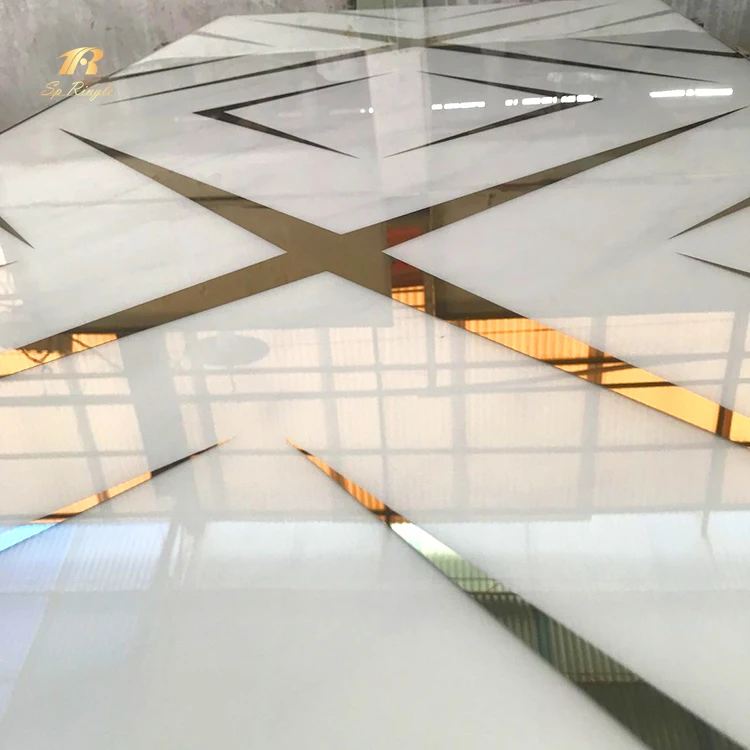 Springletile Polished indoor white gold large living room Spanish 600x1200mm porcelain waterjet marble washroom tiles