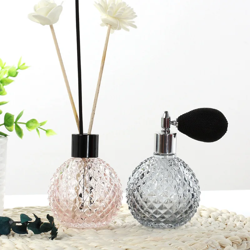 Empty 100ml 200ml round square custom shape color transparent glass aromatherapy jar reed diffuser glass bottle