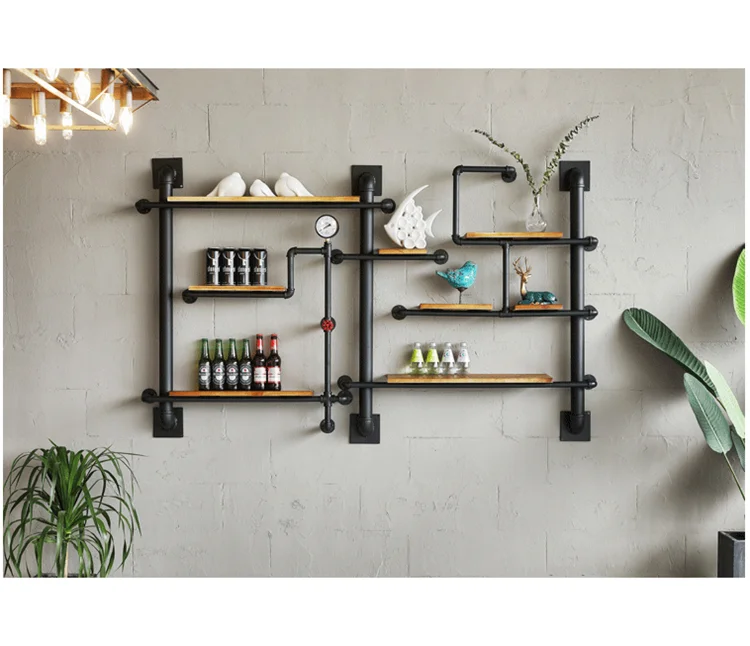 Customized Industrial Wall Mounted Irony shelves, Diy furniture, Metal pipe shelves for home decoration and storage.