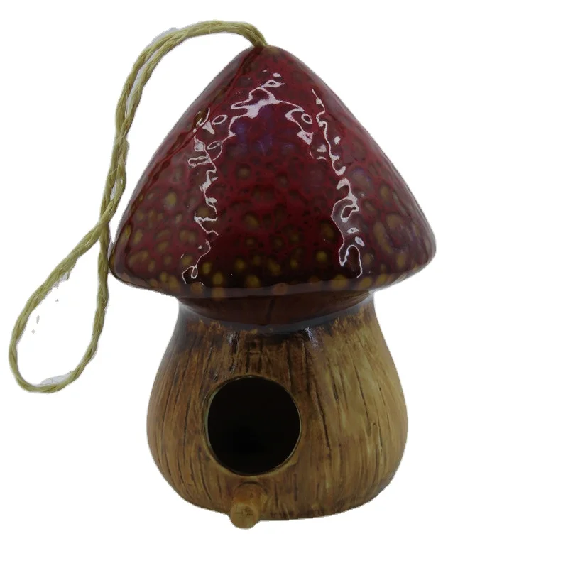 Custom Decorative ceramic Birdhouse Creative Wooden Hanging Bird House for Small Bird DIY Birdcage Making or Decoration