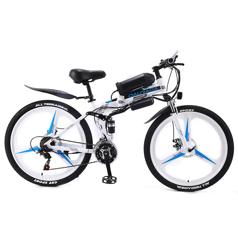 adult 26 inch 21 speed 36V 350W Factory E-bike  Green power fat tire folding electric bicycle wholesale battery frame new