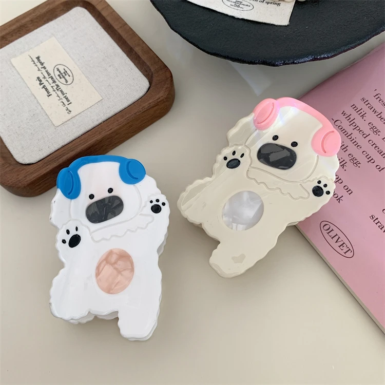 New headphones dog acetate claw clip lady animal cute animal hair accessories cute cartoon back of the head