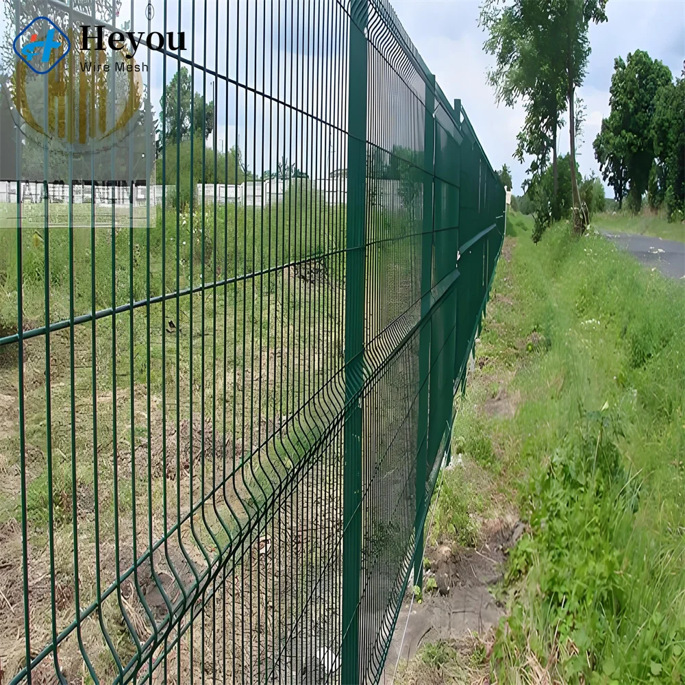 High Security 868 Welded Metal Galvanized Powder Coated Green Garden Twin Wire Double Rod Wire Mesh Euro Outdoor Panel Fence