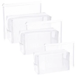 6 Pieces Set Portable Travel Makeup Toiletry Bag Zipper Pink Mesh Cosmetic Pouch