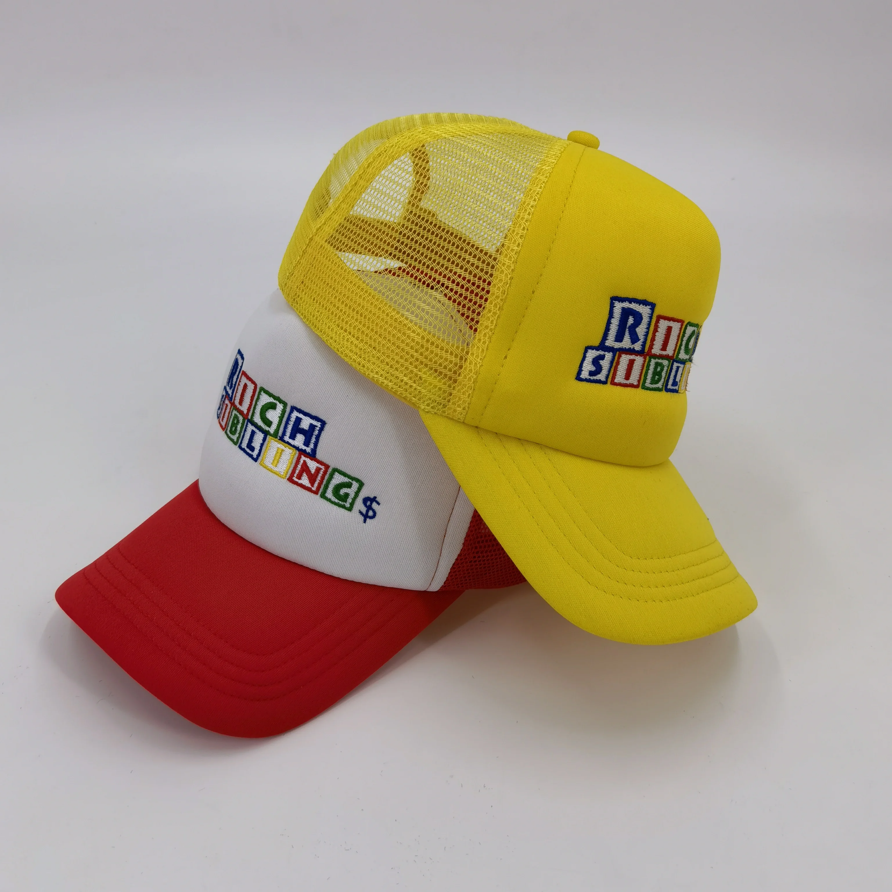 high quality embroidery custom trucker hat printed logo sports trucker hat 3D foam printing five-piece mesh foam trucker cap
