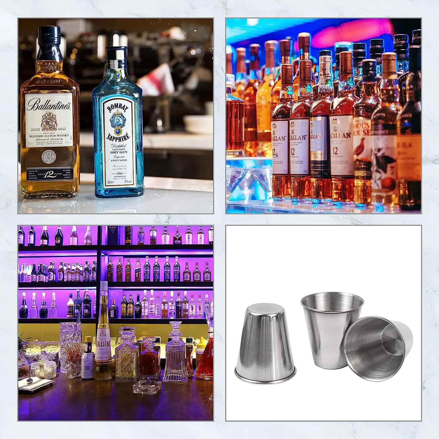 The 70ml Metal Shot Cups,Stainless Steel Shot Glasses for Drinking Beer and Wine